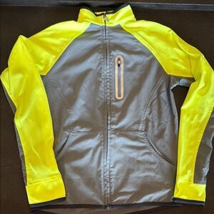 Coolibar Neon and Gray Running  Sporty Jacket 3D dri SUNTECT UPF 50+ size XS
